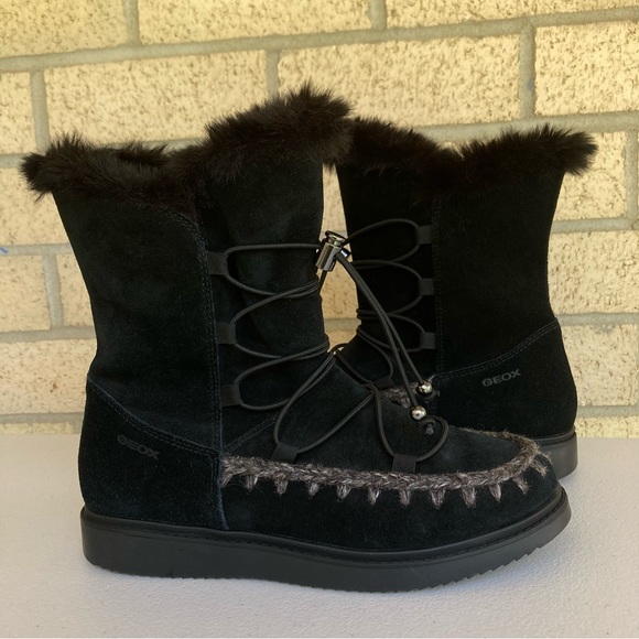 Geox Other - Girls Geox Respira Thymar Black Suede Boots Shoes EU 36